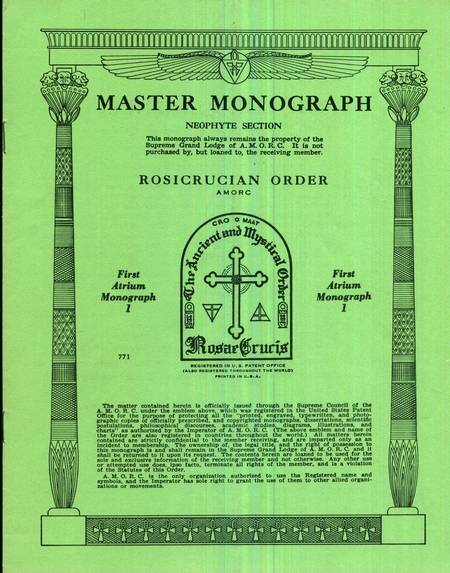 Rosicrucian Master Monograph - First Atrium - Monograph 1