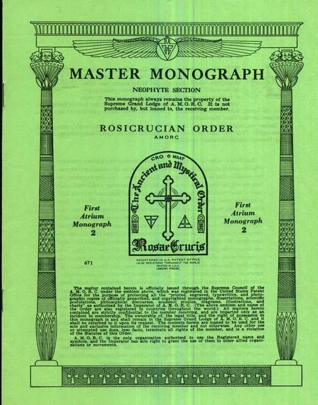 Rosicrucian Master Monograph - First Atrium - Monograph 2