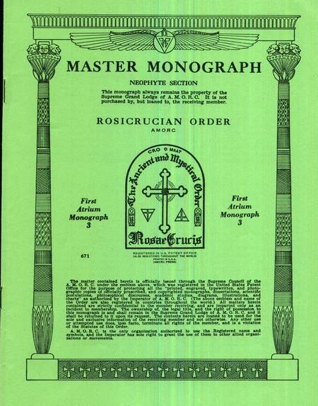Rosicrucian Master Monograph - First Atrium - Monograph 3