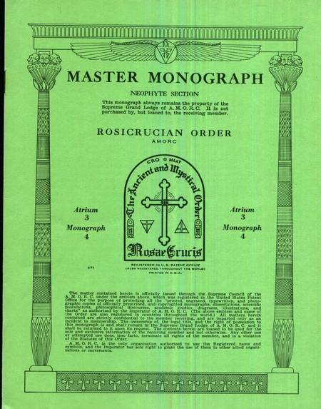 Rosicrucian Master Monograph - Atrium 3 - Monograph 4