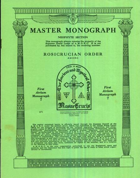 Rosicrucian Master Monograph - First Atrium - Monograph 7