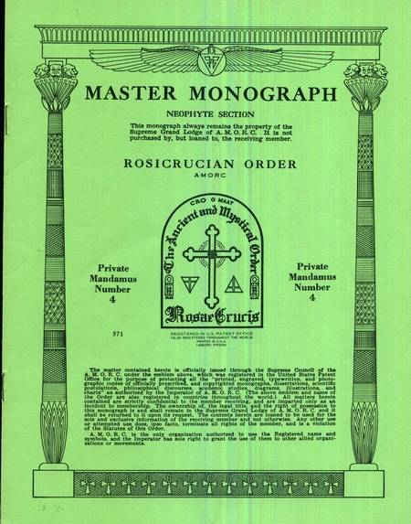 Rosicrucian Master Monograph - Private Mandamus - Monograph 4