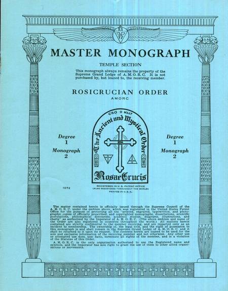 Rosicrucian Master Monograph - Degree 1 - Monograph 2