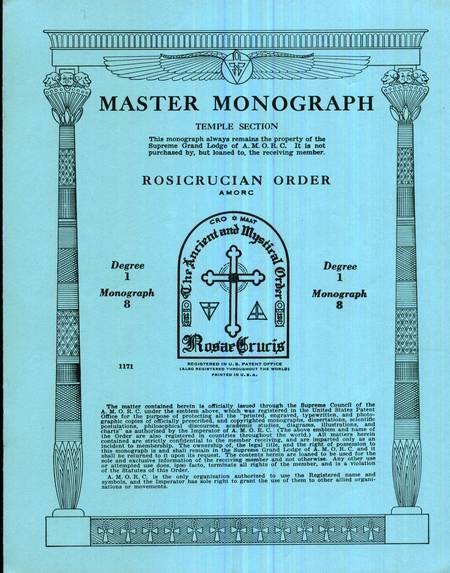 Rosicrucian Master Monograph - Degree 1 - Monograph 8