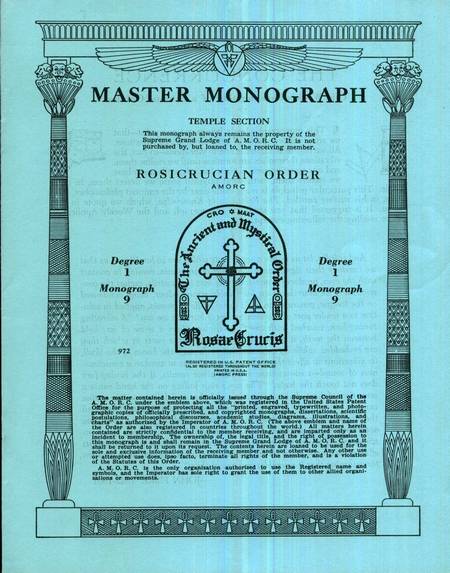 Rosicrucian Master Monograph - Degree 1 - Monograph 9