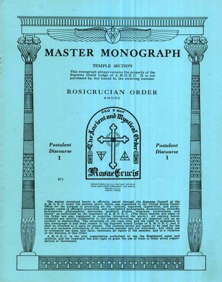 Rosicrucian Master Monograph - Postulant Discourse 1