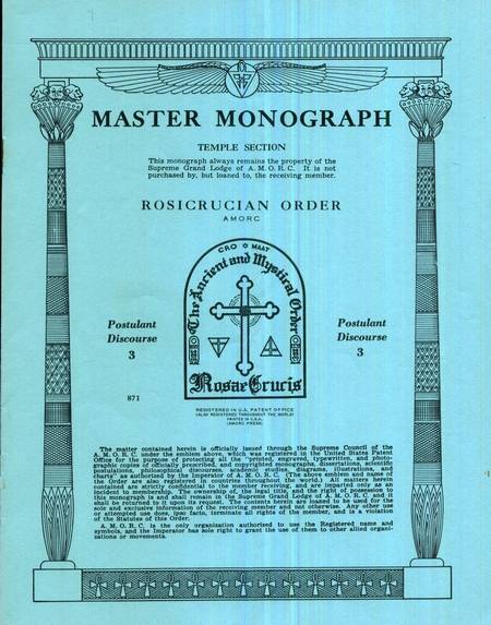Rosicrucian Master Monograph - Postulant Discourse 3